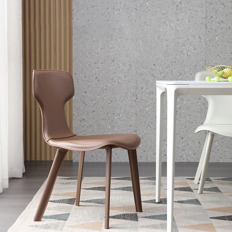 Contemporary Metal Dining Room Chairs Leather Dining Chairs (Set of 2) Clearhalo ' kitchen&dining_furn' 'Dining Chairs' 'Dining Tables & Seating' 'dining_chair' 'furn' 'furn_dining_chair' 'Furniture' 'furniture_dining_chair' 'Kitchen & Dining Furniture' 'kitchen' 4105360