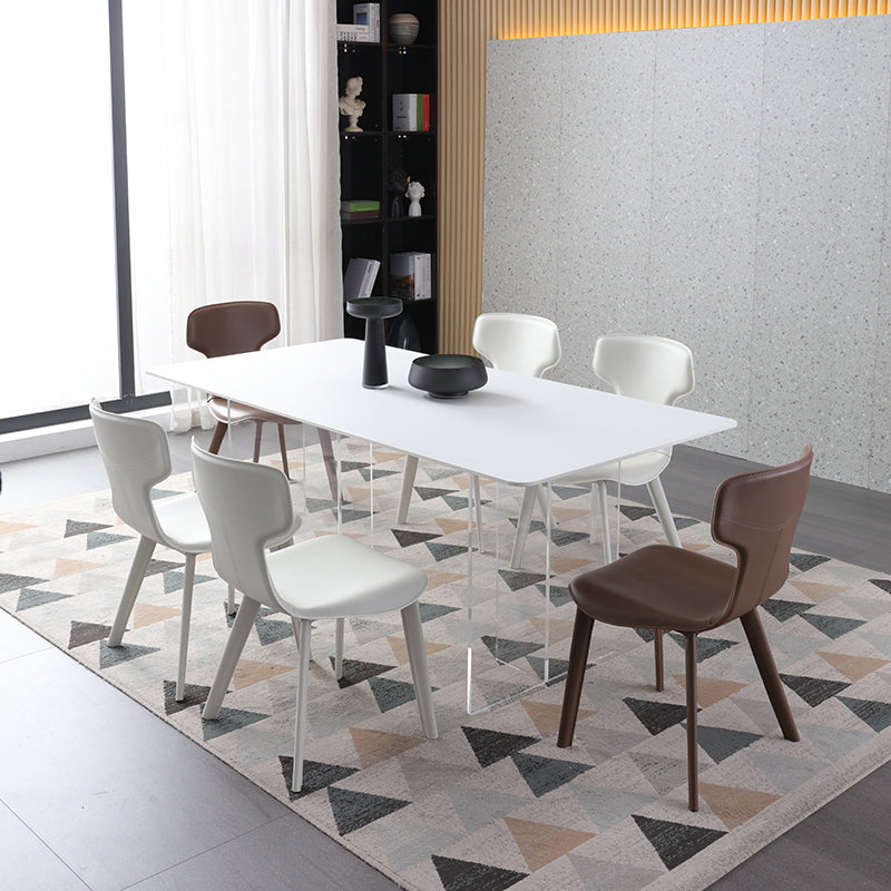 Contemporary Metal Dining Room Chairs Leather Dining Chairs (Set of 2) Clearhalo ' kitchen&dining_furn' 'Dining Chairs' 'Dining Tables & Seating' 'dining_chair' 'furn' 'furn_dining_chair' 'Furniture' 'furniture_dining_chair' 'Kitchen & Dining Furniture' 'kitchen' 4105361