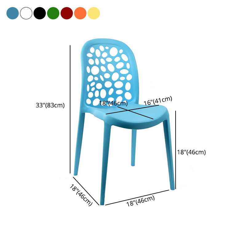 Contemporary Style Plastic Dining Chair Armless Dining Side Chair for Kitchen (Set of 4) Clearhalo ' kitchen&dining_furn' 'Dining Chairs' 'Dining Tables & Seating' 'dining_chair' 'furn' 'furn_dining_chair' 'Furniture' 'furniture_dining_chair' 'Kitchen & Dining Furniture' 'kitchen' 4105381