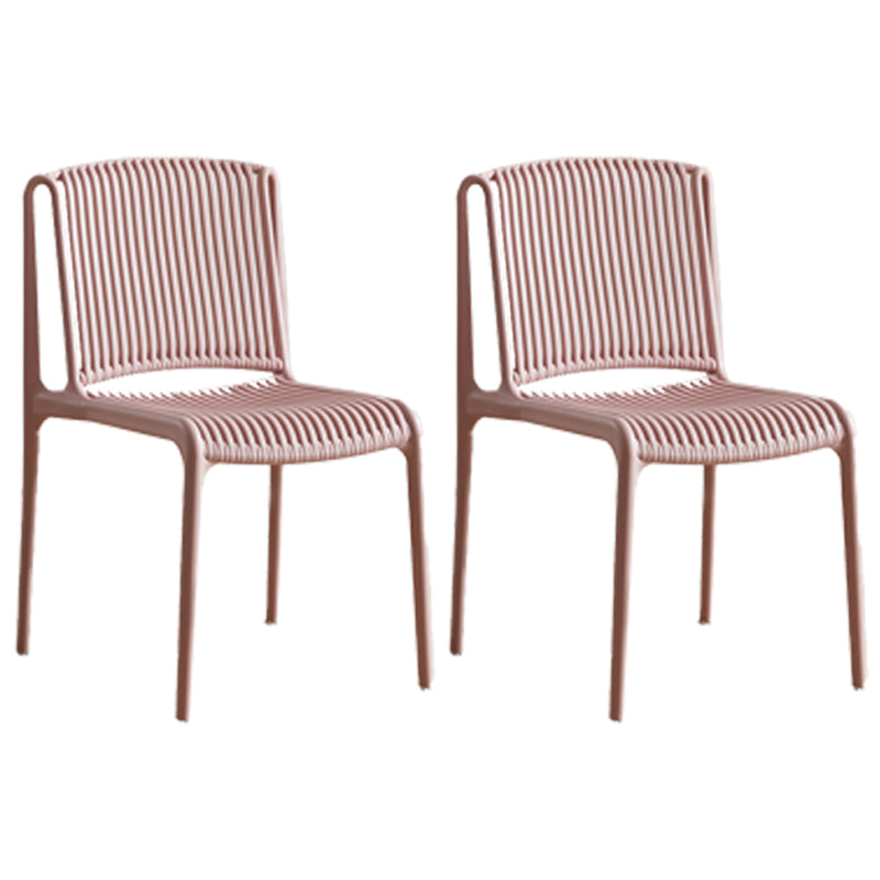 Nordic Style Plastic Dining Chair Armless Dining Side Chair for Kitchen Pink 2 Piece Set Clearhalo ' kitchen&dining_furn' 'Dining Chairs' 'Dining Tables & Seating' 'dining_chair' 'furn' 'furn_dining_chair' 'Furniture' 'furniture_dining_chair' 'Kitchen & Dining Furniture' 'kitchen' 4105387