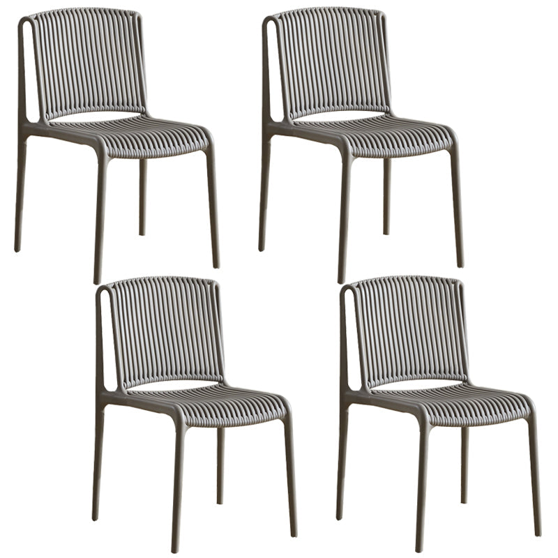 Nordic Style Plastic Dining Chair Armless Dining Side Chair for Kitchen Grey 4 Piece Set Clearhalo ' kitchen&dining_furn' 'Dining Chairs' 'Dining Tables & Seating' 'dining_chair' 'furn' 'furn_dining_chair' 'Furniture' 'furniture_dining_chair' 'Kitchen & Dining Furniture' 'kitchen' 4105388