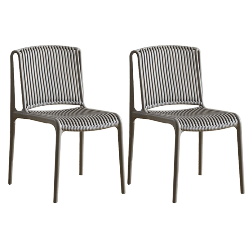 Nordic Style Plastic Dining Chair Armless Dining Side Chair for Kitchen Grey 2 Piece Set Clearhalo ' kitchen&dining_furn' 'Dining Chairs' 'Dining Tables & Seating' 'dining_chair' 'furn' 'furn_dining_chair' 'Furniture' 'furniture_dining_chair' 'Kitchen & Dining Furniture' 'kitchen' 4105392