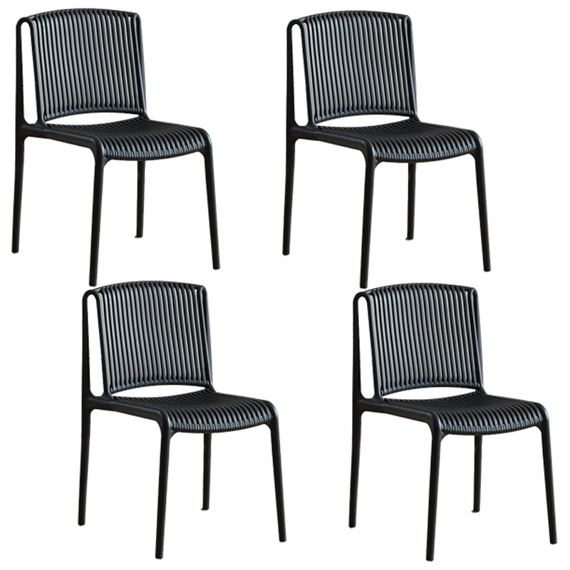 Nordic Style Plastic Dining Chair Armless Dining Side Chair for Kitchen Black 4 Piece Set Clearhalo ' kitchen&dining_furn' 'Dining Chairs' 'Dining Tables & Seating' 'dining_chair' 'furn' 'furn_dining_chair' 'Furniture' 'furniture_dining_chair' 'Kitchen & Dining Furniture' 'kitchen' 4105408