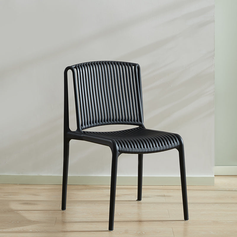 Nordic Style Plastic Dining Chair Armless Dining Side Chair for Kitchen Black 1 Piece Clearhalo ' kitchen&dining_furn' 'Dining Chairs' 'Dining Tables & Seating' 'dining_chair' 'furn' 'furn_dining_chair' 'Furniture' 'furniture_dining_chair' 'Kitchen & Dining Furniture' 'kitchen' 4105409