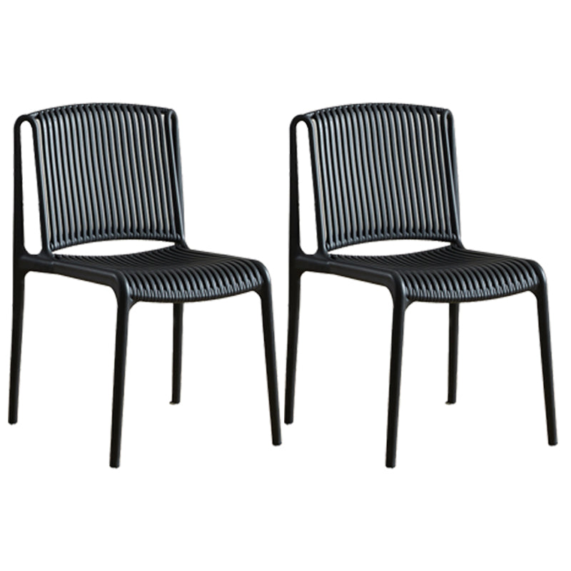Nordic Style Plastic Dining Chair Armless Dining Side Chair for Kitchen Black 2 Piece Set Clearhalo ' kitchen&dining_furn' 'Dining Chairs' 'Dining Tables & Seating' 'dining_chair' 'furn' 'furn_dining_chair' 'Furniture' 'furniture_dining_chair' 'Kitchen & Dining Furniture' 'kitchen' 4105410