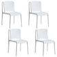 Nordic Style Plastic Dining Chair Armless Dining Side Chair for Kitchen White 4 Piece Set Clearhalo ' kitchen&dining_furn' 'Dining Chairs' 'Dining Tables & Seating' 'dining_chair' 'furn' 'furn_dining_chair' 'Furniture' 'furniture_dining_chair' 'Kitchen & Dining Furniture' 'kitchen' 4105411