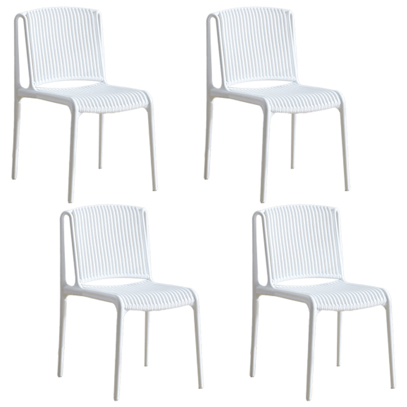 Nordic Style Plastic Dining Chair Armless Dining Side Chair for Kitchen White 4 Piece Set Clearhalo ' kitchen&dining_furn' 'Dining Chairs' 'Dining Tables & Seating' 'dining_chair' 'furn' 'furn_dining_chair' 'Furniture' 'furniture_dining_chair' 'Kitchen & Dining Furniture' 'kitchen' 4105411