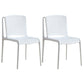 Nordic Style Plastic Dining Chair Armless Dining Side Chair for Kitchen White 2 Piece Set Clearhalo ' kitchen&dining_furn' 'Dining Chairs' 'Dining Tables & Seating' 'dining_chair' 'furn' 'furn_dining_chair' 'Furniture' 'furniture_dining_chair' 'Kitchen & Dining Furniture' 'kitchen' 4105413