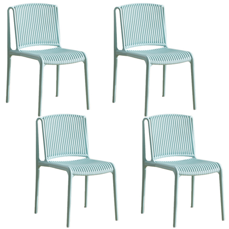 Nordic Style Plastic Dining Chair Armless Dining Side Chair for Kitchen Light Green 4 Piece Set Clearhalo ' kitchen&dining_furn' 'Dining Chairs' 'Dining Tables & Seating' 'dining_chair' 'furn' 'furn_dining_chair' 'Furniture' 'furniture_dining_chair' 'Kitchen & Dining Furniture' 'kitchen' 4105414
