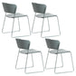 Indoor Dining Side Chairs Stackable Dining Armless Chairs with Metal Legs Grey 4 Piece Set Clearhalo ' kitchen&dining_furn' 'Dining Chairs' 'Dining Tables & Seating' 'dining_chair' 'furn' 'furn_dining_chair' 'Furniture' 'furniture_dining_chair' 'Kitchen & Dining Furniture' 'kitchen' 4105978