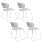 Indoor Dining Side Chairs Stackable Dining Armless Chairs with Metal Legs White 4 Piece Set Clearhalo ' kitchen&dining_furn' 'Dining Chairs' 'Dining Tables & Seating' 'dining_chair' 'furn' 'furn_dining_chair' 'Furniture' 'furniture_dining_chair' 'Kitchen & Dining Furniture' 'kitchen' 4105985