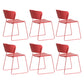 Indoor Dining Side Chairs Stackable Dining Armless Chairs with Metal Legs Red 6 Piece Set Clearhalo ' kitchen&dining_furn' 'Dining Chairs' 'Dining Tables & Seating' 'dining_chair' 'furn' 'furn_dining_chair' 'Furniture' 'furniture_dining_chair' 'Kitchen & Dining Furniture' 'kitchen' 4105992