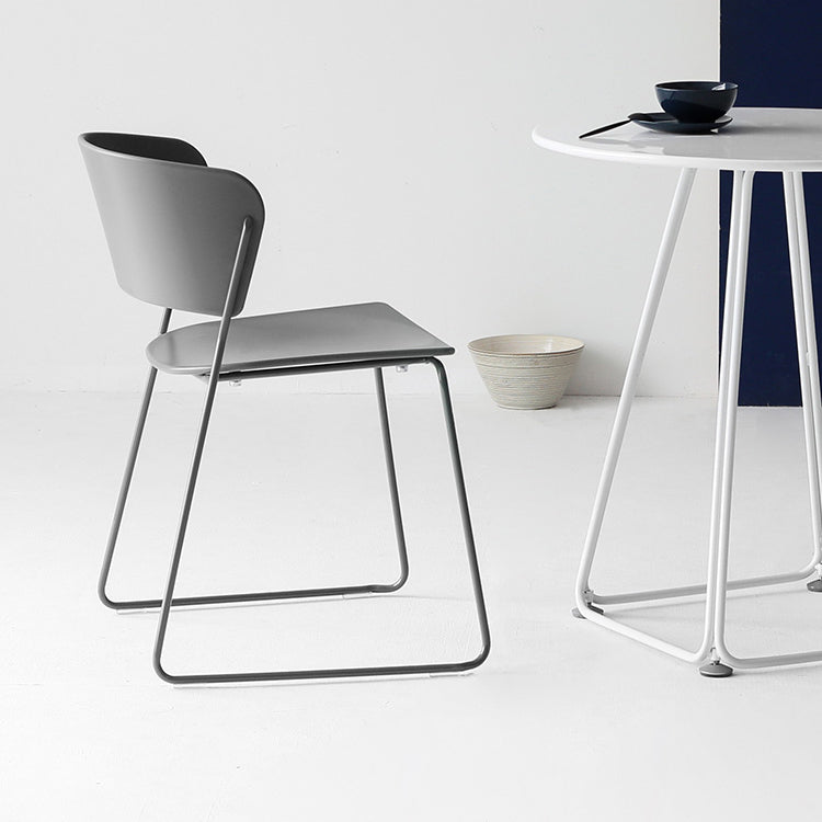 Indoor Dining Side Chairs Stackable Dining Armless Chairs with Metal Legs Clearhalo ' kitchen&dining_furn' 'Dining Chairs' 'Dining Tables & Seating' 'dining_chair' 'furn' 'furn_dining_chair' 'Furniture' 'furniture_dining_chair' 'Kitchen & Dining Furniture' 'kitchen' 4105994