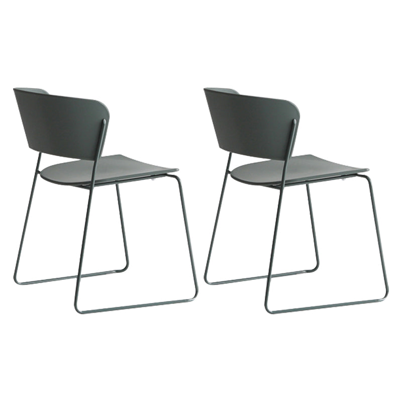 Indoor Dining Side Chairs Stackable Dining Armless Chairs with Metal Legs Green 2 Piece Set Clearhalo ' kitchen&dining_furn' 'Dining Chairs' 'Dining Tables & Seating' 'dining_chair' 'furn' 'furn_dining_chair' 'Furniture' 'furniture_dining_chair' 'Kitchen & Dining Furniture' 'kitchen' 4105995