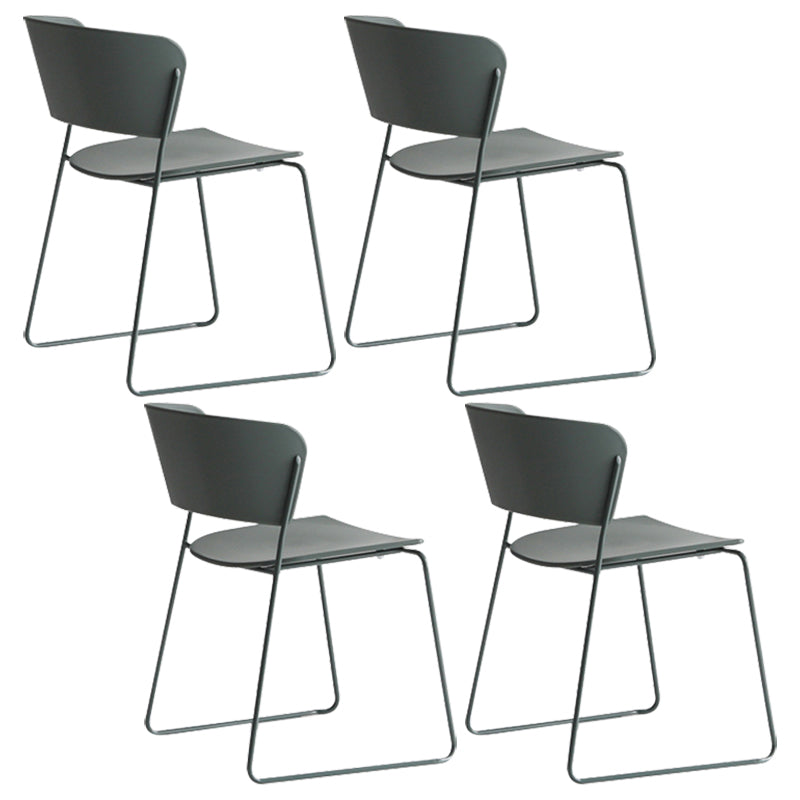 Indoor Dining Side Chairs Stackable Dining Armless Chairs with Metal Legs Green 4 Piece Set Clearhalo ' kitchen&dining_furn' 'Dining Chairs' 'Dining Tables & Seating' 'dining_chair' 'furn' 'furn_dining_chair' 'Furniture' 'furniture_dining_chair' 'Kitchen & Dining Furniture' 'kitchen' 4105996