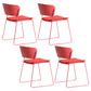 Indoor Dining Side Chairs Stackable Dining Armless Chairs with Metal Legs Watermelon Red 4 Piece Set Clearhalo ' kitchen&dining_furn' 'Dining Chairs' 'Dining Tables & Seating' 'dining_chair' 'furn' 'furn_dining_chair' 'Furniture' 'furniture_dining_chair' 'Kitchen & Dining Furniture' 'kitchen' 4106001