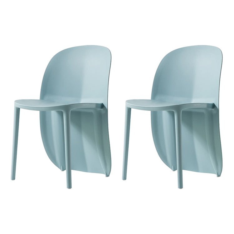 Nordic Style Plastic Dining Chair Dining Armless Side Chairs for Kitchen (Set of 2) Blue Clearhalo ' kitchen&dining_furn' 'Dining Chairs' 'Dining Tables & Seating' 'dining_chair' 'furn' 'furn_dining_chair' 'Furniture' 'furniture_dining_chair' 'Kitchen & Dining Furniture' 'kitchen' 4106009