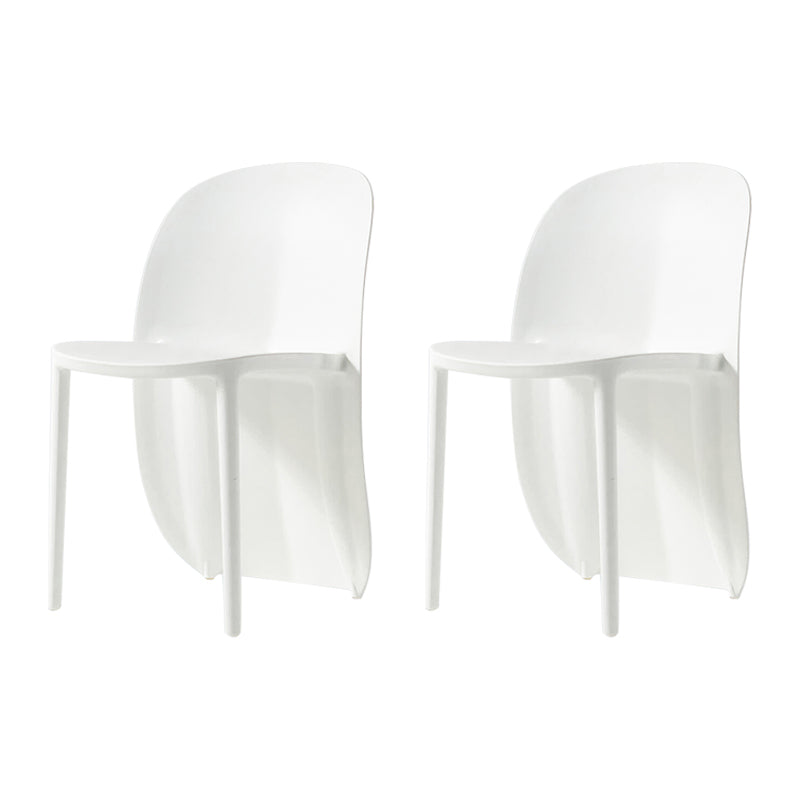 Nordic Style Plastic Dining Chair Dining Armless Side Chairs for Kitchen (Set of 2) White Clearhalo ' kitchen&dining_furn' 'Dining Chairs' 'Dining Tables & Seating' 'dining_chair' 'furn' 'furn_dining_chair' 'Furniture' 'furniture_dining_chair' 'Kitchen & Dining Furniture' 'kitchen' 4106011