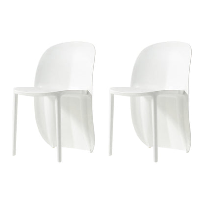 Nordic Style Plastic Dining Chair Dining Armless Side Chairs for Kitchen (Set of 2) White Clearhalo ' kitchen&dining_furn' 'Dining Chairs' 'Dining Tables & Seating' 'dining_chair' 'furn' 'furn_dining_chair' 'Furniture' 'furniture_dining_chair' 'Kitchen & Dining Furniture' 'kitchen' 4106011