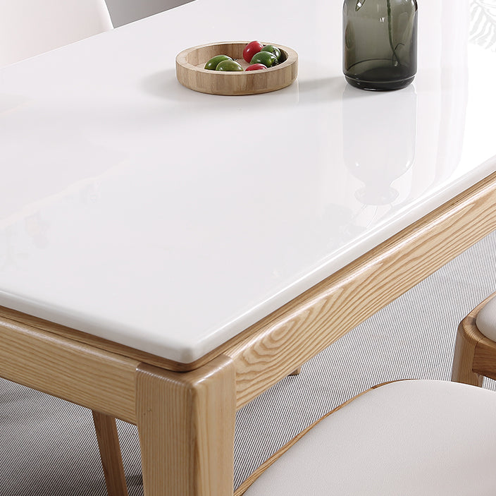 Mid-Century Rectangle Dining Table Marble Table with 4 Legs Base for Home Clearhalo ' dining_table' 'Dining Tables & Seating' 'Dining Tables' 'furn' 'furn_dining_table' 'Furniture' 'furniture_dining_table' 'Kitchen & Dining Furniture' 'kitchen&dining_furn' 'kitchen' 'kitchen_dining_table' 4110417