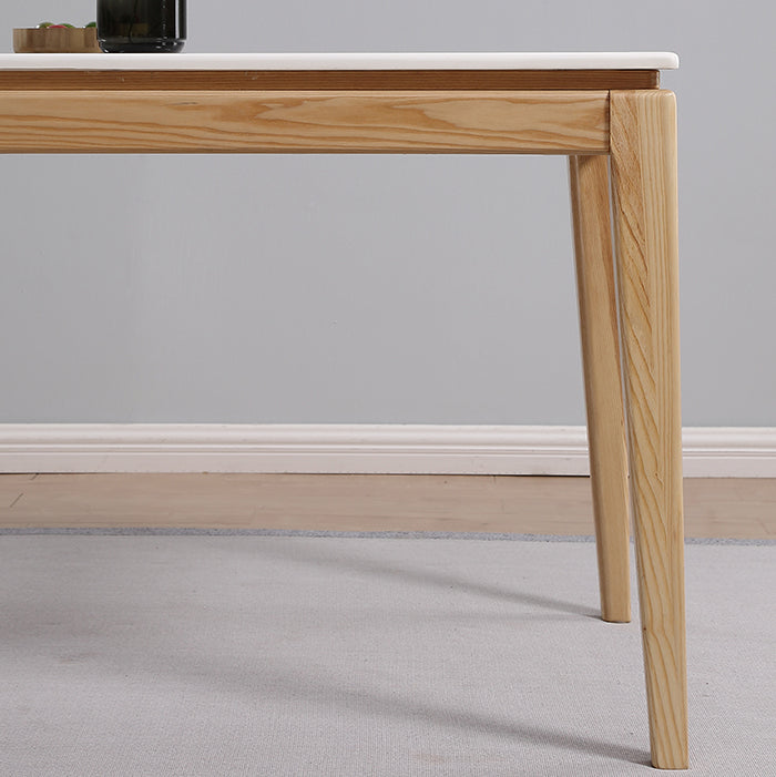 Mid-Century Rectangle Dining Table Marble Table with 4 Legs Base for Home Clearhalo ' dining_table' 'Dining Tables & Seating' 'Dining Tables' 'furn' 'furn_dining_table' 'Furniture' 'furniture_dining_table' 'Kitchen & Dining Furniture' 'kitchen&dining_furn' 'kitchen' 'kitchen_dining_table' 4110418