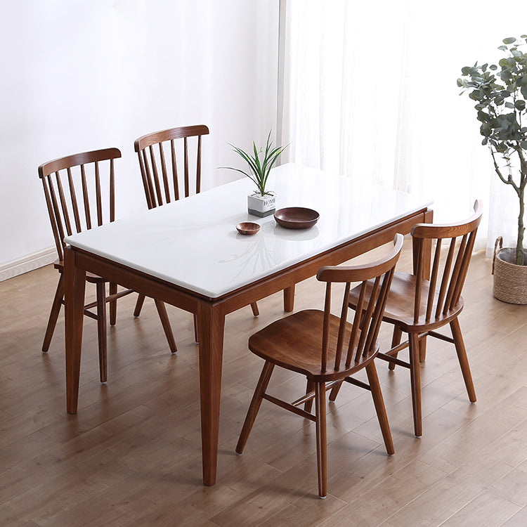 Mid-Century Rectangle Dining Table Marble Table with 4 Legs Base for Home Brown Without Chairs Clearhalo ' dining_table' 'Dining Tables & Seating' 'Dining Tables' 'furn' 'furn_dining_table' 'Furniture' 'furniture_dining_table' 'Kitchen & Dining Furniture' 'kitchen&dining_furn' 'kitchen' 'kitchen_dining_table' 4110422