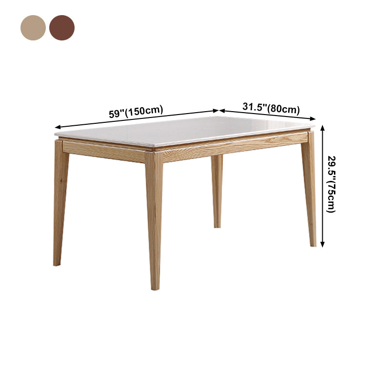 Mid-Century Rectangle Dining Table Marble Table with 4 Legs Base for Home Clearhalo ' dining_table' 'Dining Tables & Seating' 'Dining Tables' 'furn' 'furn_dining_table' 'Furniture' 'furniture_dining_table' 'Kitchen & Dining Furniture' 'kitchen&dining_furn' 'kitchen' 'kitchen_dining_table' 4110428