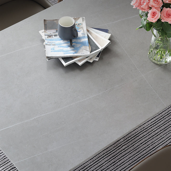 Mid-Century Sintered Stone Dining Table Gray Rectangle Dining Table for Kitchen Clearhalo ' dining_table' 'Dining Tables & Seating' 'Dining Tables' 'furn' 'furn_dining_table' 'Furniture' 'furniture_dining_table' 'Kitchen & Dining Furniture' 'kitchen&dining_furn' 'kitchen' 'kitchen_dining_table' 4110437
