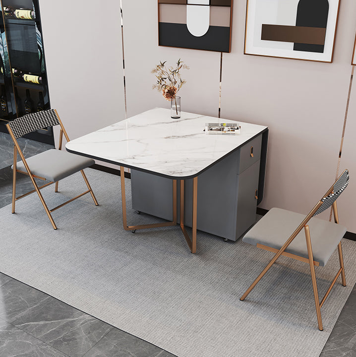 Foldable Sintered Stone Top Table Rectangle Extendable Table Clearhalo ' dining_table' 'Dining Tables & Seating' 'Dining Tables' 'furn' 'furn_dining_table' 'Furniture' 'furniture_dining_table' 'Kitchen & Dining Furniture' 'kitchen&dining_furn' 'kitchen' 'kitchen_dining_table' 4110446