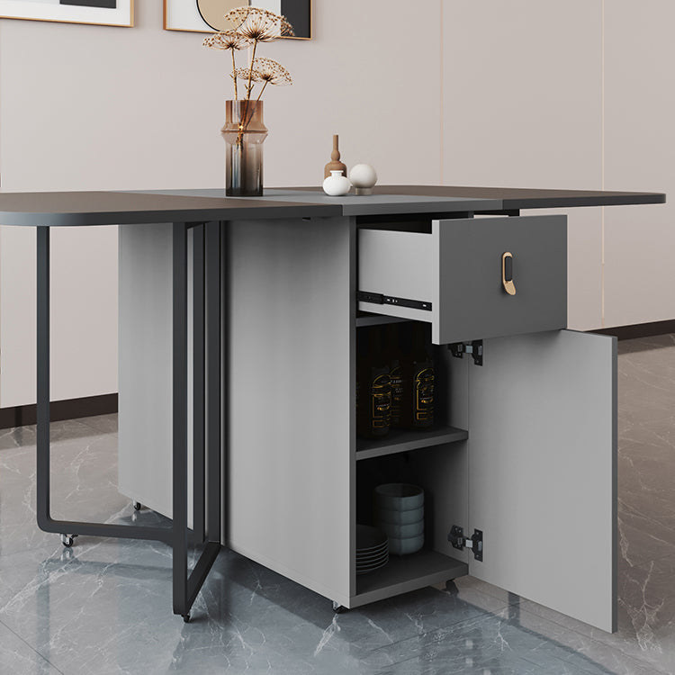 Foldable Sintered Stone Top Table Rectangle Extendable Table Clearhalo ' dining_table' 'Dining Tables & Seating' 'Dining Tables' 'furn' 'furn_dining_table' 'Furniture' 'furniture_dining_table' 'Kitchen & Dining Furniture' 'kitchen&dining_furn' 'kitchen' 'kitchen_dining_table' 4110447