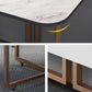 Foldable Sintered Stone Top Table Rectangle Extendable Table Clearhalo ' dining_table' 'Dining Tables & Seating' 'Dining Tables' 'furn' 'furn_dining_table' 'Furniture' 'furniture_dining_table' 'Kitchen & Dining Furniture' 'kitchen&dining_furn' 'kitchen' 'kitchen_dining_table' 4110450