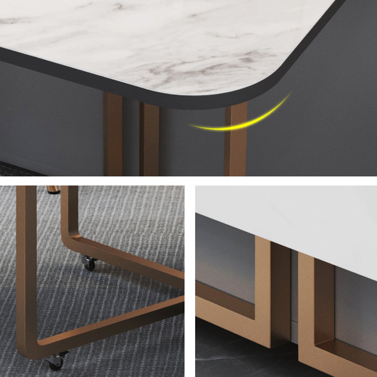 Foldable Sintered Stone Top Table Rectangle Extendable Table Clearhalo ' dining_table' 'Dining Tables & Seating' 'Dining Tables' 'furn' 'furn_dining_table' 'Furniture' 'furniture_dining_table' 'Kitchen & Dining Furniture' 'kitchen&dining_furn' 'kitchen' 'kitchen_dining_table' 4110450