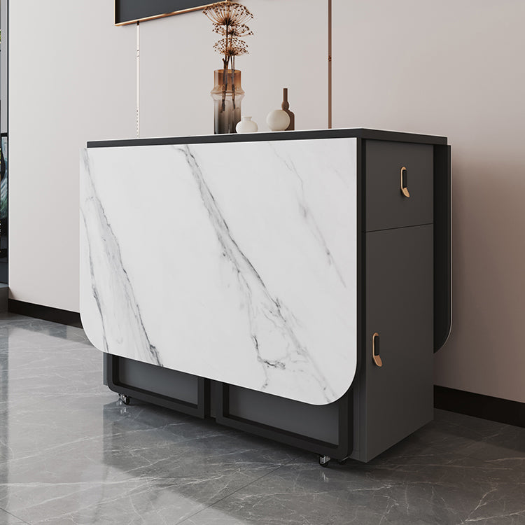 Foldable Sintered Stone Top Table Rectangle Extendable Table Clearhalo ' dining_table' 'Dining Tables & Seating' 'Dining Tables' 'furn' 'furn_dining_table' 'Furniture' 'furniture_dining_table' 'Kitchen & Dining Furniture' 'kitchen&dining_furn' 'kitchen' 'kitchen_dining_table' 4110454