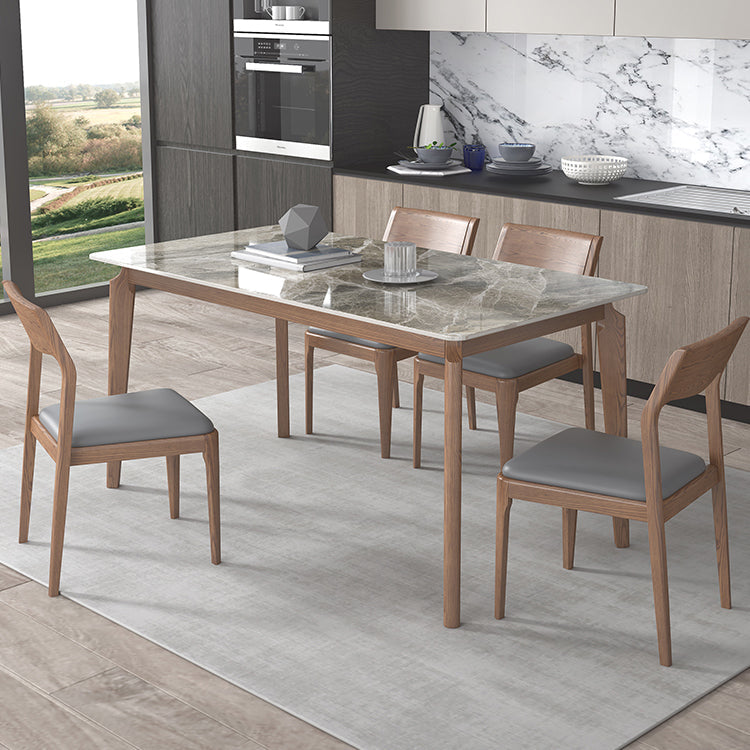 Sintered Stone Top Rectangle Table Medieval Modern Kitchen Table with 4 Legs Clearhalo ' dining_table' 'Dining Tables & Seating' 'Dining Tables' 'furn' 'furn_dining_table' 'Furniture' 'furniture_dining_table' 'Kitchen & Dining Furniture' 'kitchen&dining_furn' 'kitchen' 'kitchen_dining_table' 4110486
