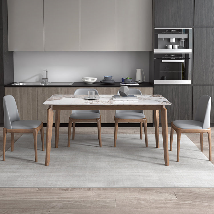 Sintered Stone Top Rectangle Table Medieval Modern Kitchen Table with 4 Legs Clearhalo ' dining_table' 'Dining Tables & Seating' 'Dining Tables' 'furn' 'furn_dining_table' 'Furniture' 'furniture_dining_table' 'Kitchen & Dining Furniture' 'kitchen&dining_furn' 'kitchen' 'kitchen_dining_table' 4110487
