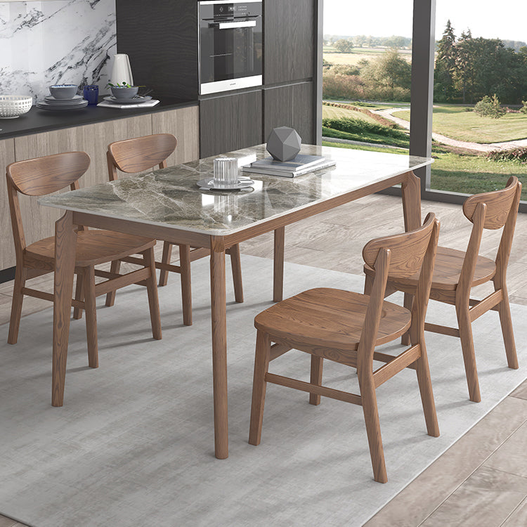 Sintered Stone Top Rectangle Table Medieval Modern Kitchen Table with 4 Legs Clearhalo ' dining_table' 'Dining Tables & Seating' 'Dining Tables' 'furn' 'furn_dining_table' 'Furniture' 'furniture_dining_table' 'Kitchen & Dining Furniture' 'kitchen&dining_furn' 'kitchen' 'kitchen_dining_table' 4110489