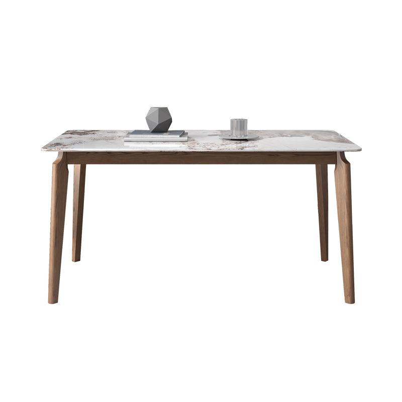 Sintered Stone Top Rectangle Table Medieval Modern Kitchen Table with 4 Legs White Without Chairs Clearhalo ' dining_table' 'Dining Tables & Seating' 'Dining Tables' 'furn' 'furn_dining_table' 'Furniture' 'furniture_dining_table' 'Kitchen & Dining Furniture' 'kitchen&dining_furn' 'kitchen' 'kitchen_dining_table' 4110490