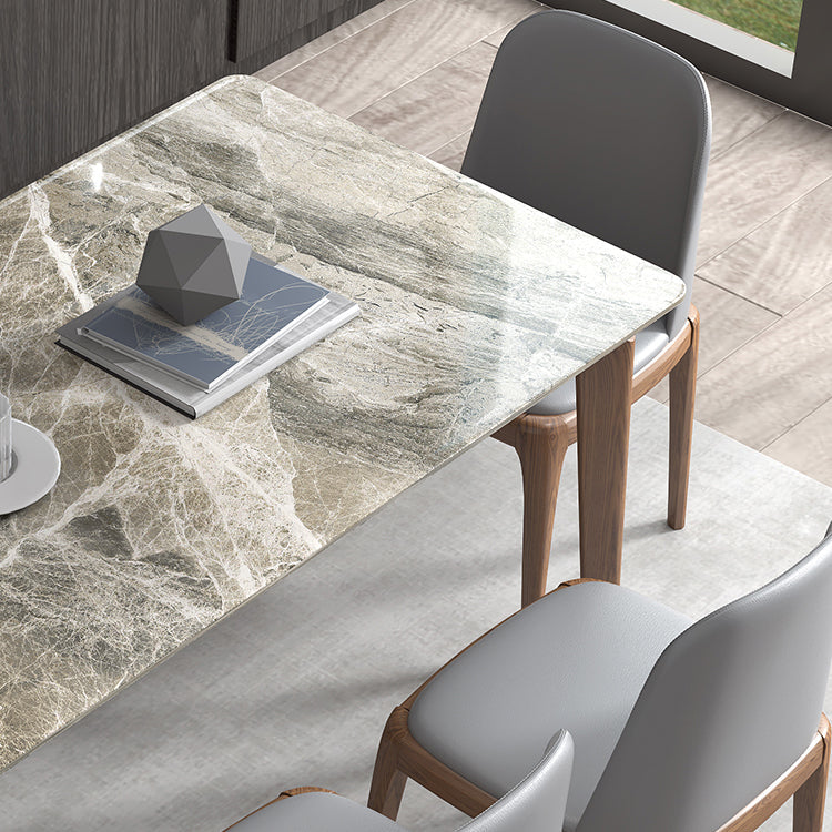Sintered Stone Top Rectangle Table Medieval Modern Kitchen Table with 4 Legs Clearhalo ' dining_table' 'Dining Tables & Seating' 'Dining Tables' 'furn' 'furn_dining_table' 'Furniture' 'furniture_dining_table' 'Kitchen & Dining Furniture' 'kitchen&dining_furn' 'kitchen' 'kitchen_dining_table' 4110493