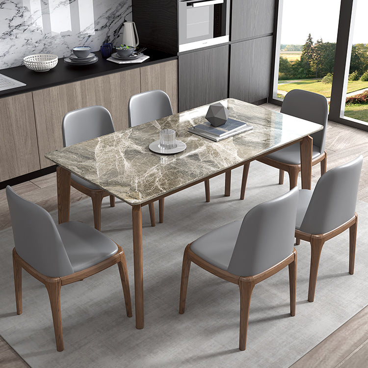 Sintered Stone Top Rectangle Table Medieval Modern Kitchen Table with 4 Legs Clearhalo ' dining_table' 'Dining Tables & Seating' 'Dining Tables' 'furn' 'furn_dining_table' 'Furniture' 'furniture_dining_table' 'Kitchen & Dining Furniture' 'kitchen&dining_furn' 'kitchen' 'kitchen_dining_table' 4110494