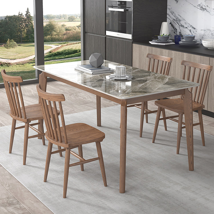 Sintered Stone Top Rectangle Table Medieval Modern Kitchen Table with 4 Legs Clearhalo ' dining_table' 'Dining Tables & Seating' 'Dining Tables' 'furn' 'furn_dining_table' 'Furniture' 'furniture_dining_table' 'Kitchen & Dining Furniture' 'kitchen&dining_furn' 'kitchen' 'kitchen_dining_table' 4110495