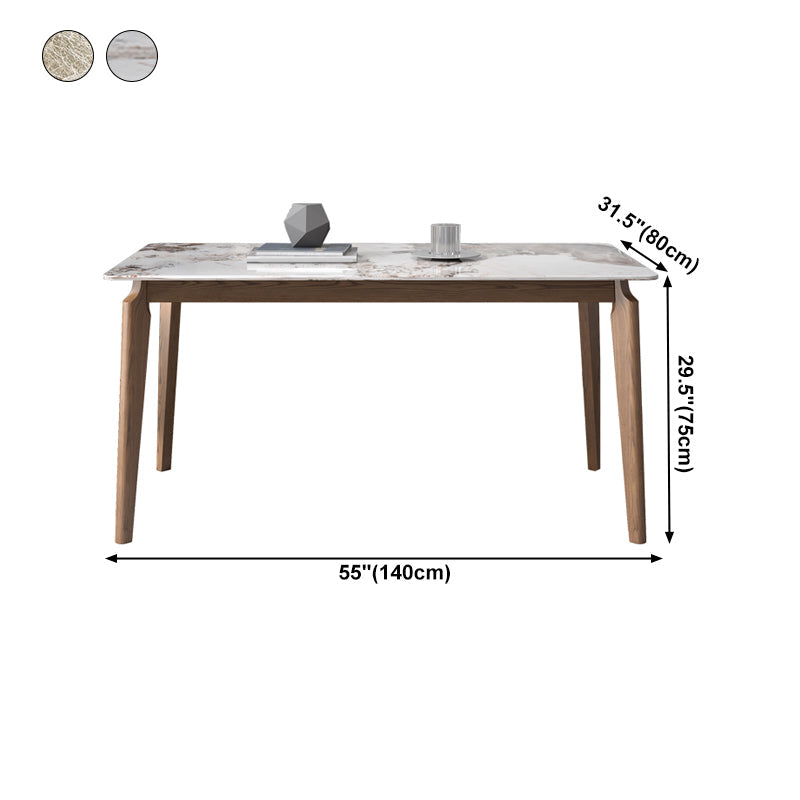 Sintered Stone Top Rectangle Table Medieval Modern Kitchen Table with 4 Legs Clearhalo ' dining_table' 'Dining Tables & Seating' 'Dining Tables' 'furn' 'furn_dining_table' 'Furniture' 'furniture_dining_table' 'Kitchen & Dining Furniture' 'kitchen&dining_furn' 'kitchen' 'kitchen_dining_table' 4110498