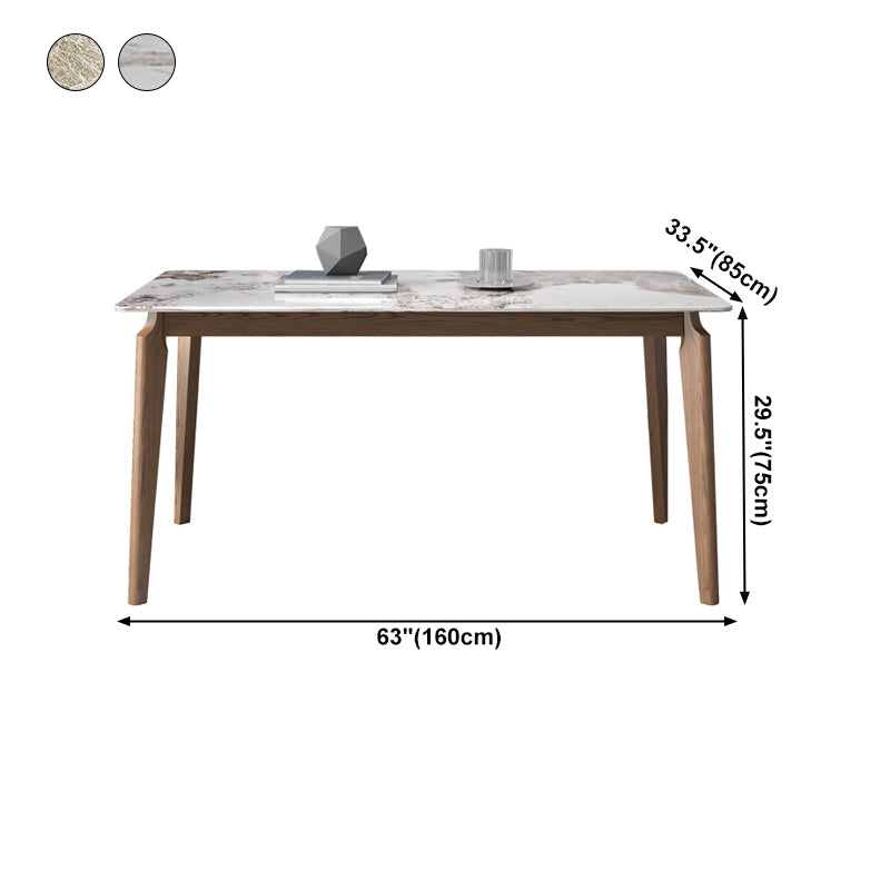 Sintered Stone Top Rectangle Table Medieval Modern Kitchen Table with 4 Legs Clearhalo ' dining_table' 'Dining Tables & Seating' 'Dining Tables' 'furn' 'furn_dining_table' 'Furniture' 'furniture_dining_table' 'Kitchen & Dining Furniture' 'kitchen&dining_furn' 'kitchen' 'kitchen_dining_table' 4110500