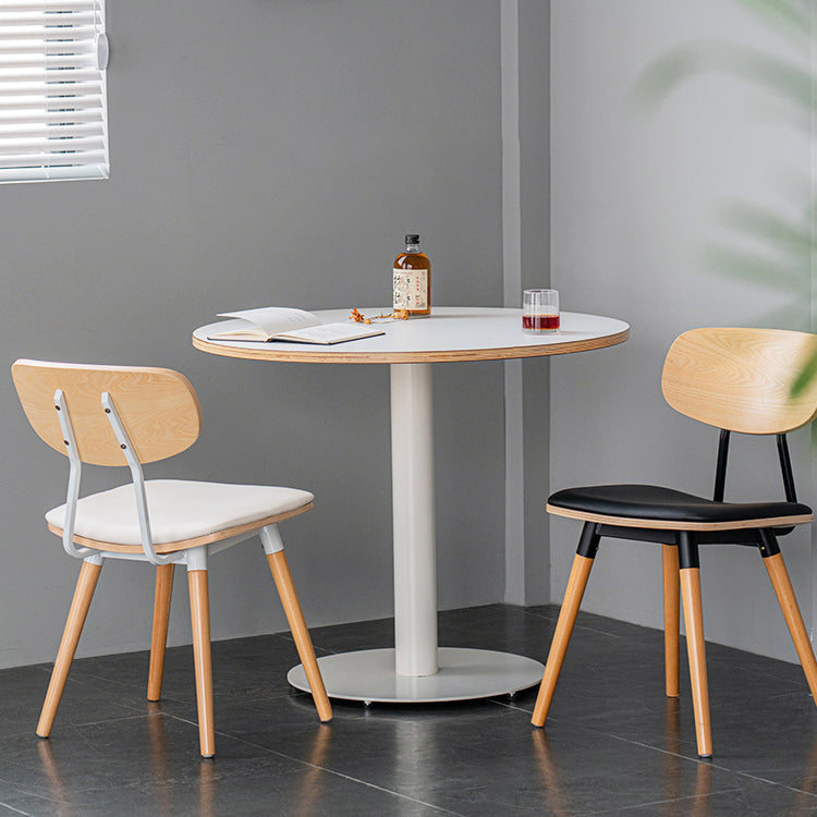 Contemporary Solid Wood Dining Table Single Pedestal Round Table for Home Clearhalo ' dining_table' 'Dining Tables & Seating' 'Dining Tables' 'furn' 'furn_dining_table' 'Furniture' 'furniture_dining_table' 'Kitchen & Dining Furniture' 'kitchen&dining_furn' 'kitchen' 'kitchen_dining_table' 4110503