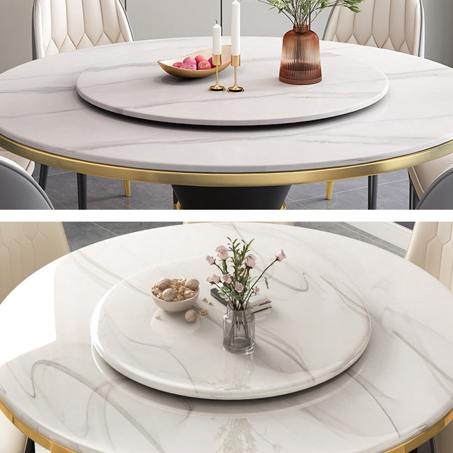 Luxury Home Round Dining Table Marble Table with Black Pedestal Base Clearhalo ' dining_table' 'Dining Tables & Seating' 'Dining Tables' 'furn' 'furn_dining_table' 'Furniture' 'furniture_dining_table' 'Kitchen & Dining Furniture' 'kitchen&dining_furn' 'kitchen' 'kitchen_dining_table' 4110521