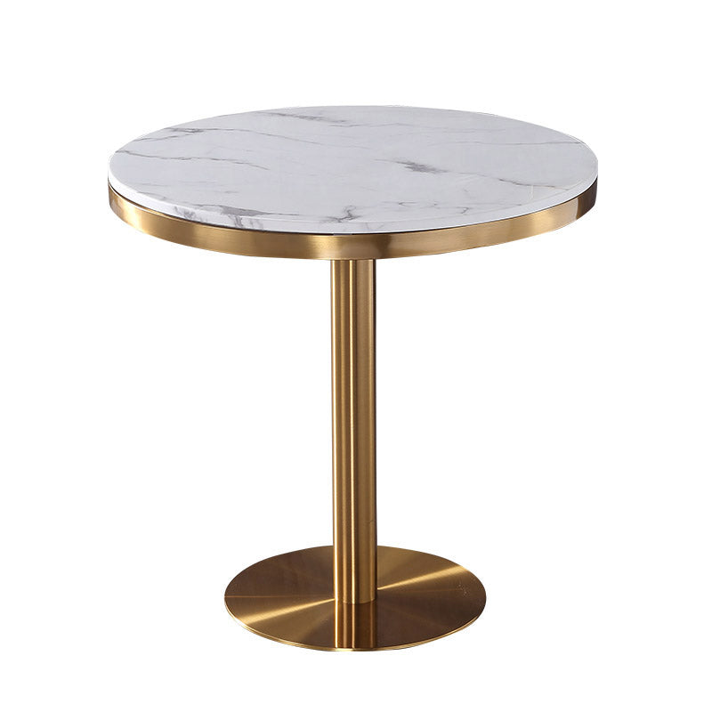 Marble Dining Table Luxury Style Single Pedestal Round Table for Dining Room Gold Without Chairs Clearhalo ' dining_table' 'Dining Tables & Seating' 'Dining Tables' 'furn' 'furn_dining_table' 'Furniture' 'furniture_dining_table' 'Kitchen & Dining Furniture' 'kitchen&dining_furn' 'kitchen' 'kitchen_dining_table' 4110531
