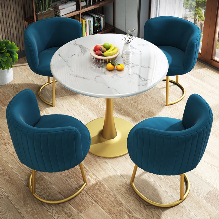 29.5''H Luxury Scratch Resistant Marble Table Round Table for Home Clearhalo ' dining_table' 'Dining Tables & Seating' 'Dining Tables' 'furn' 'furn_dining_table' 'Furniture' 'furniture_dining_table' 'Kitchen & Dining Furniture' 'kitchen&dining_furn' 'kitchen' 'kitchen_dining_table' 4110538