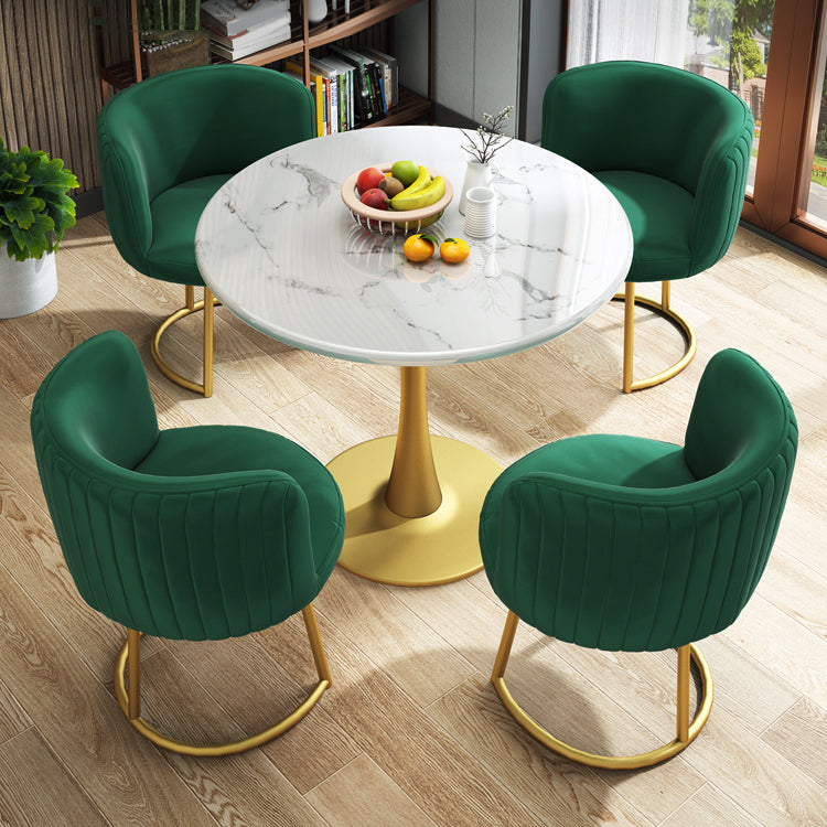 29.5''H Luxury Scratch Resistant Marble Table Round Table for Home Clearhalo ' dining_table' 'Dining Tables & Seating' 'Dining Tables' 'furn' 'furn_dining_table' 'Furniture' 'furniture_dining_table' 'Kitchen & Dining Furniture' 'kitchen&dining_furn' 'kitchen' 'kitchen_dining_table' 4110540