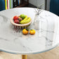 29.5''H Luxury Scratch Resistant Marble Table Round Table for Home Clearhalo ' dining_table' 'Dining Tables & Seating' 'Dining Tables' 'furn' 'furn_dining_table' 'Furniture' 'furniture_dining_table' 'Kitchen & Dining Furniture' 'kitchen&dining_furn' 'kitchen' 'kitchen_dining_table' 4110543