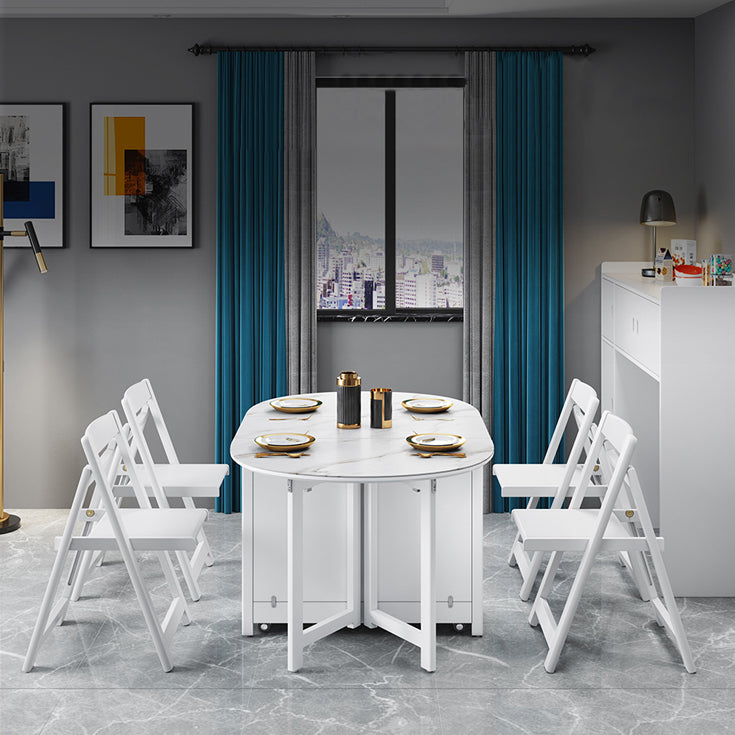 Contemporary Oval Dining Table White Dining Table with 4 Legs Clearhalo ' dining_table' 'Dining Tables & Seating' 'Dining Tables' 'furn' 'furn_dining_table' 'Furniture' 'furniture_dining_table' 'Kitchen & Dining Furniture' 'kitchen&dining_furn' 'kitchen' 'kitchen_dining_table' 4110558