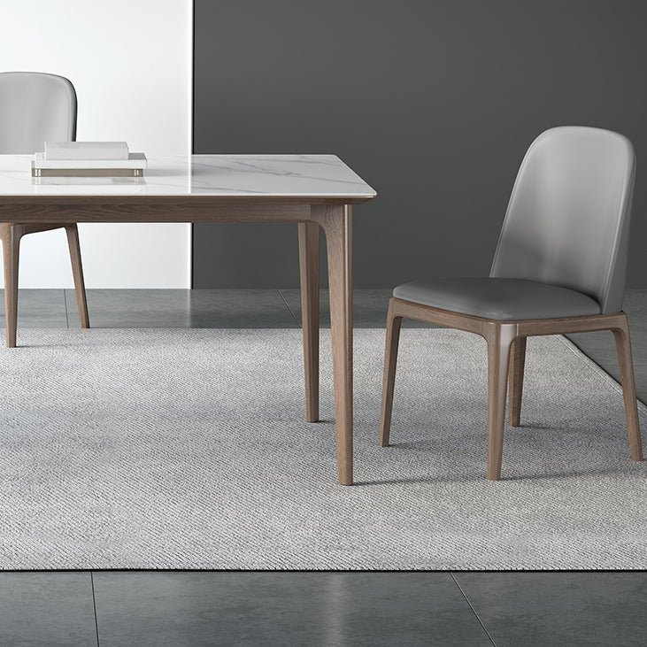 Sintered Stone Rectangle White Table Kitchen Table with Wooden Base and 4 Legs Clearhalo ' dining_table' 'Dining Tables & Seating' 'Dining Tables' 'furn' 'furn_dining_table' 'Furniture' 'furniture_dining_table' 'Kitchen & Dining Furniture' 'kitchen&dining_furn' 'kitchen' 'kitchen_dining_table' 4110574